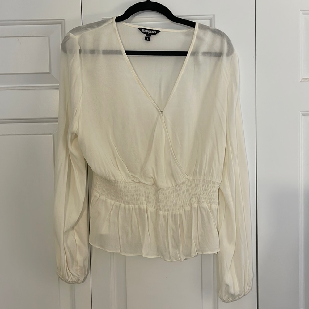 Express White Long Sleeve Top